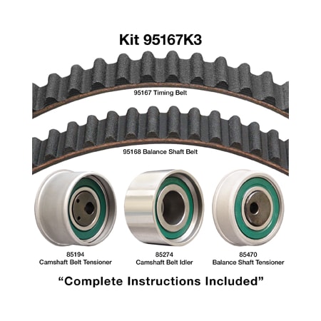 Dayco 97-05 Hyundai/Mitsubishi 2L Timing Belt Kit, 95167K3 95167K3